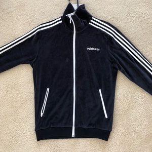 Adidas velour track suit top